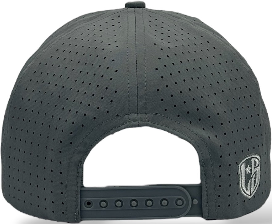 5 Panel Hydro Cap: GREY/BLACK With Rope snapback
