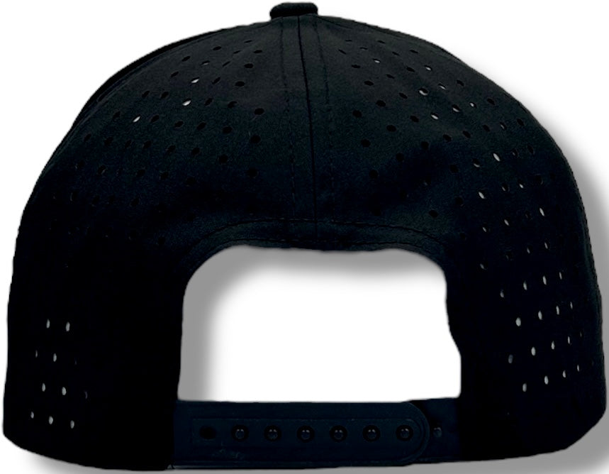 5 Panel Hydro Cap: Black - Red/Black Rope Snapback