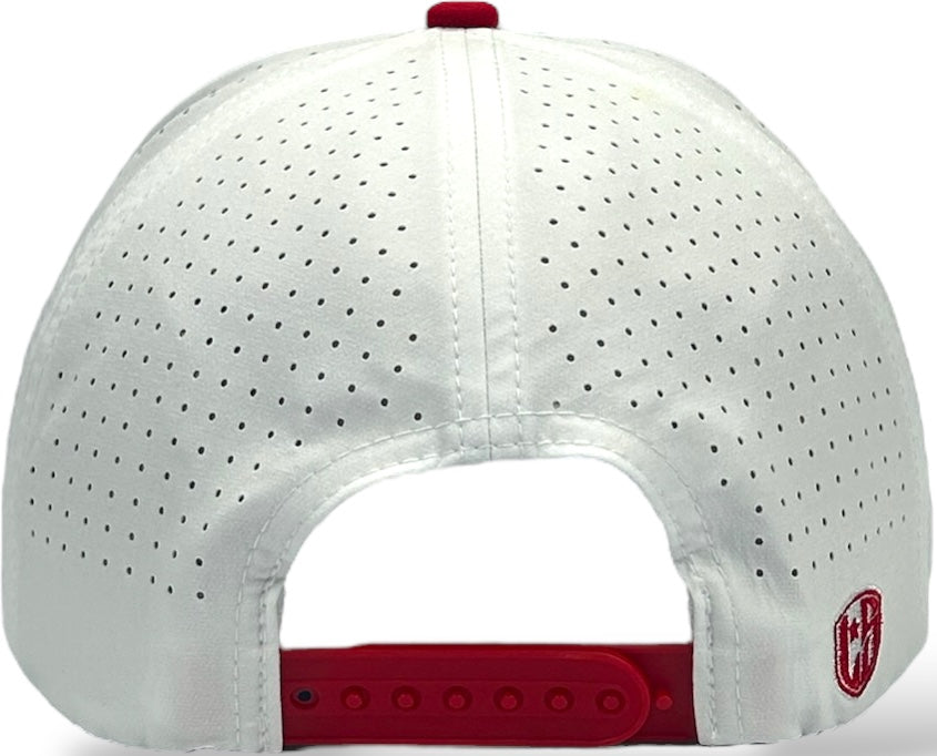 5 Panel Hydro Cap: RED/WHITE/BLUE with Rope Snapback