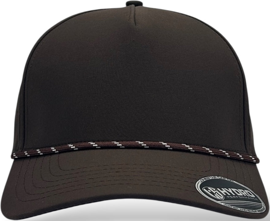 5 Panel Hydro Cap: CHOCOLATE with Rope Snapback