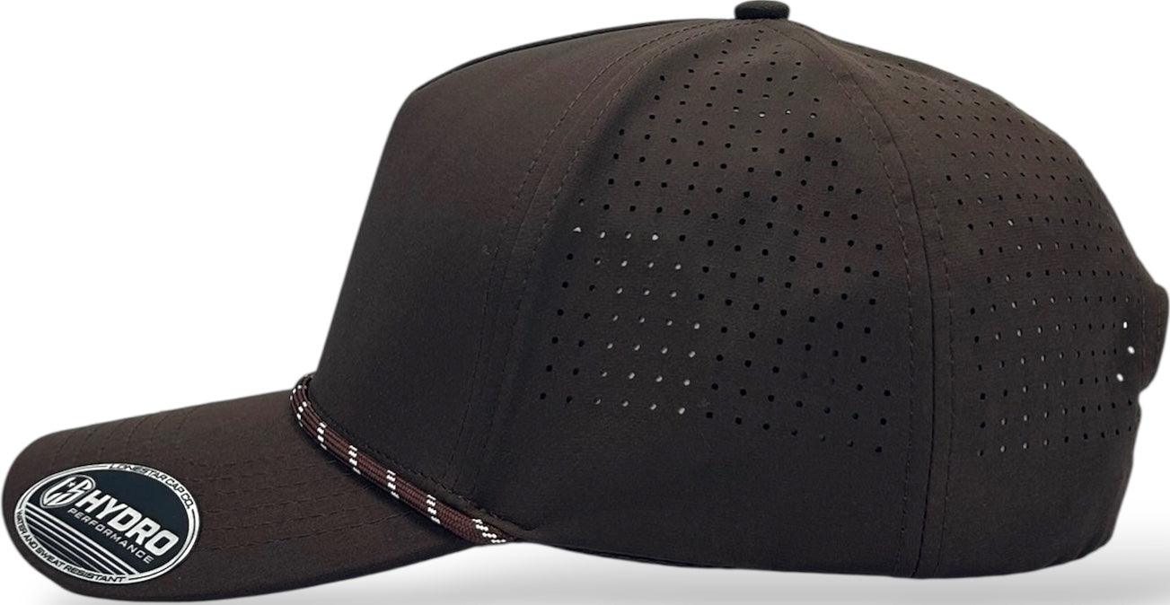 5 Panel Hydro Cap: CHOCOLATE with Rope Snapback