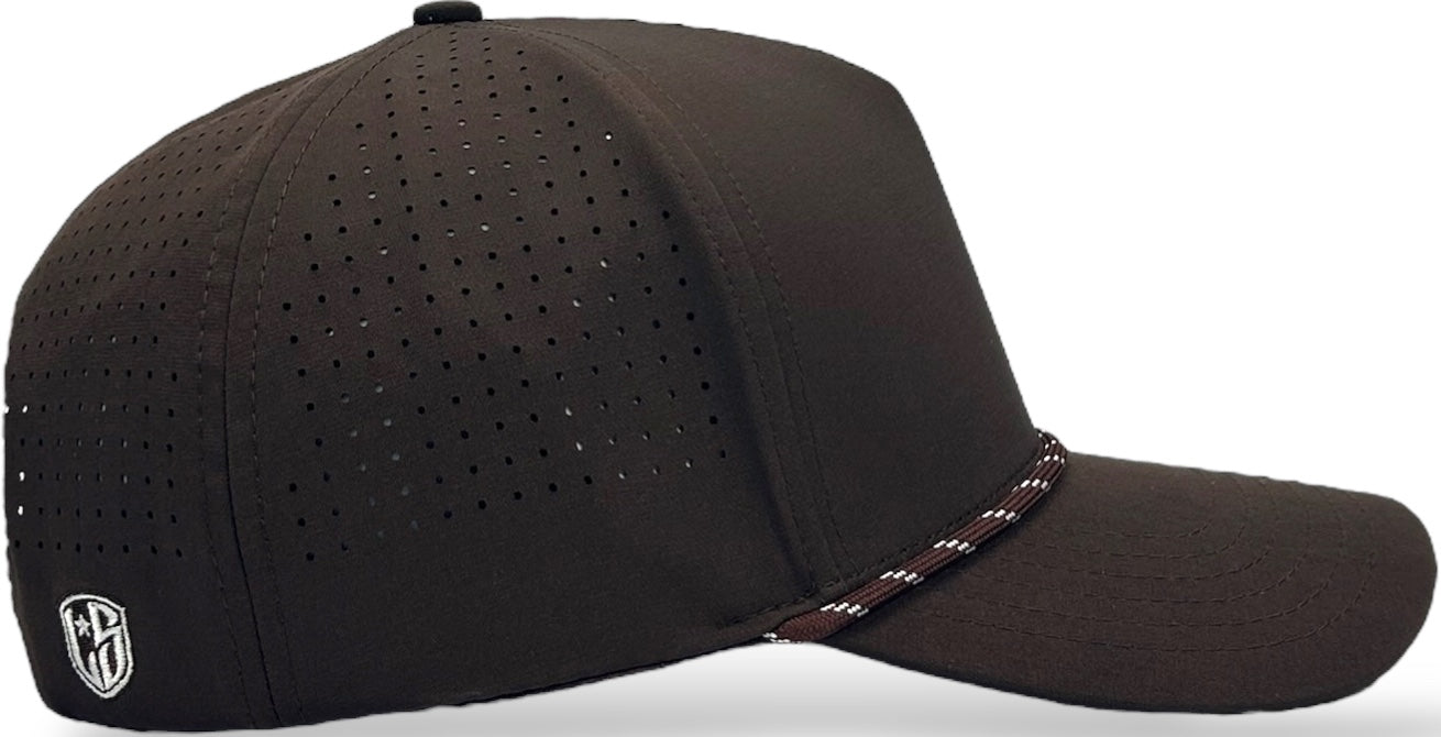 5 Panel Hydro Cap: CHOCOLATE with Rope Snapback