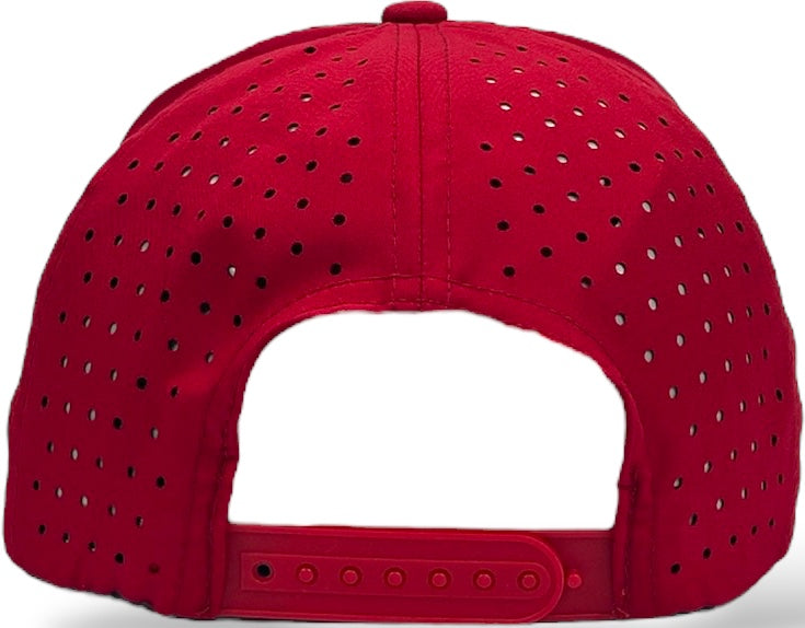 5 Panel Hydro Cap: Red - Royal Blue/White Rope Snapback