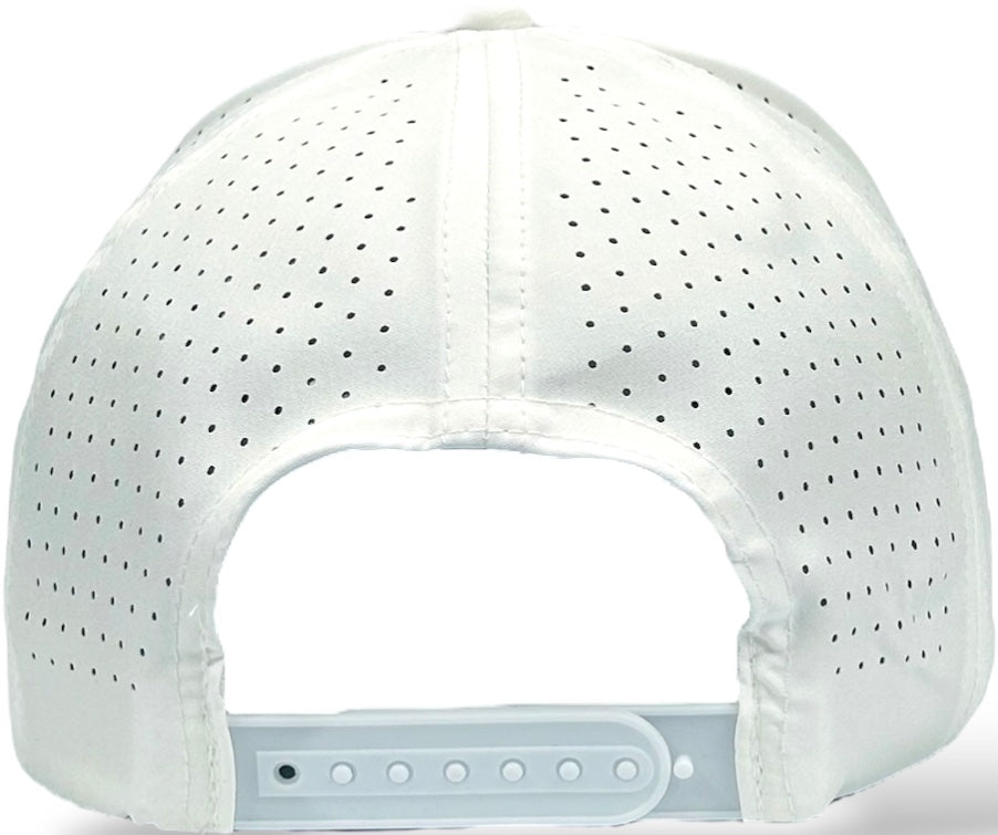 5 Panel Hydro Cap: White with Rope Snapback