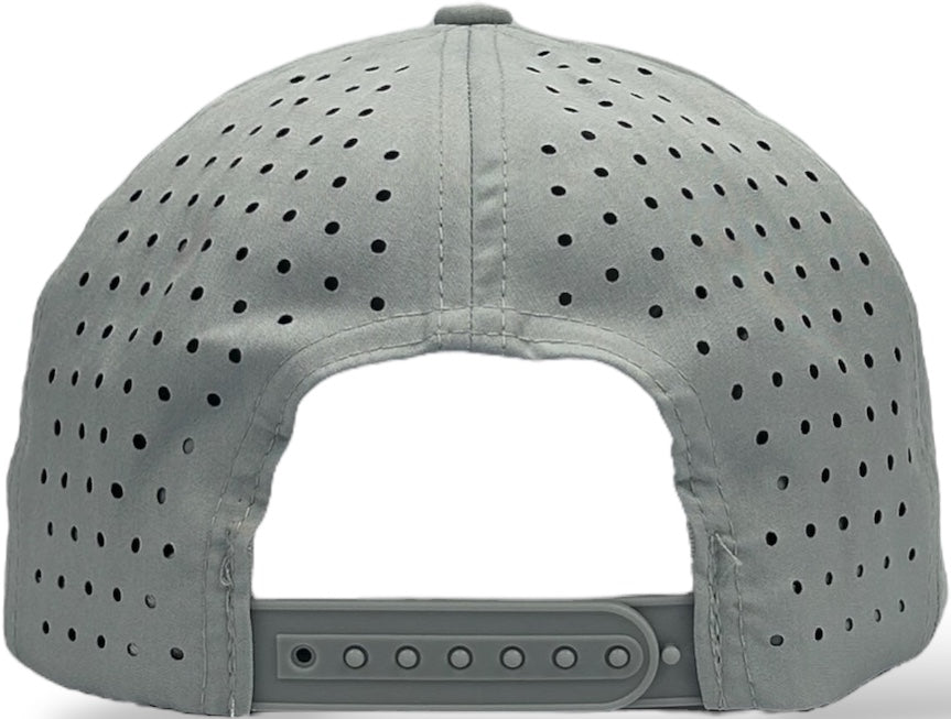 5 Panel Hydro Cap: Light Gray - Gray/White Diamond Rope Snapback