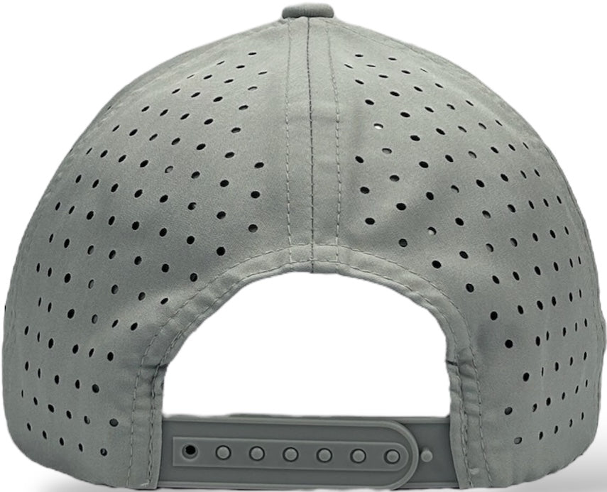 5 Panel Hydro Cap: Light Gray - Black/White Rope Snapback