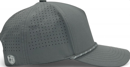 5 Panel Hydro Cap: Light Gray - Gray/White Rope Snapback