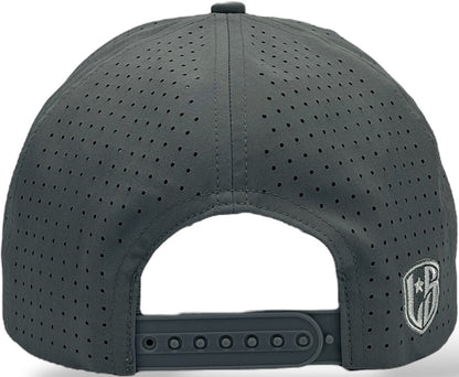 5 Panel Hydro Cap: GREY/BLACK With Rope snapback