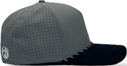 5 Panel Hydro Cap: GREY/BLACK With Rope snapback