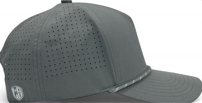 5 Panel Hydro Cap: Light Gray - Gray/White Rope Snapback