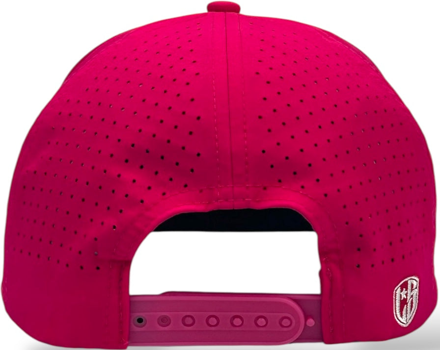 5 Panel Hydro Cap HOT Pink - HOT PINK/WHITE Rope Snapback