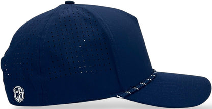 5 panel Hydro Cap: Navy - Navy/White Rope Snapback