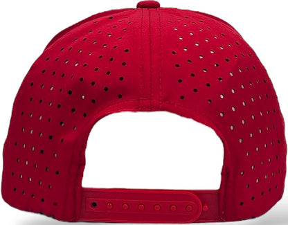 5 Panel Hydro Cap: Red - Royal Blue/White Rope Snapback