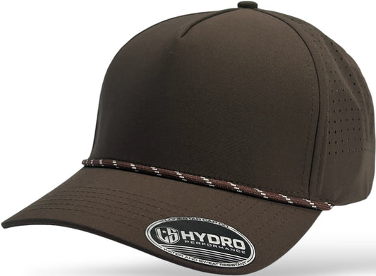 5 Panel Hydro Cap: CHOCOLATE with Rope Snapback