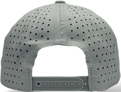 5 Panel Hydro Cap: Light Gray - Gray/White Diamond Rope Snapback