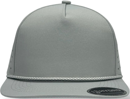 5 Panel Hydro Cap: Light Gray - Gray/White Diamond Rope Snapback