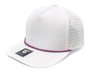 Red Dirt Hat - The Brand| Orange/White - White rope 5 Panel