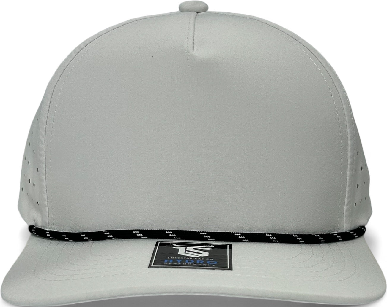 5 Panel Hydro Cap: White - Black/White Rope Snapback – Lonestar Cap Co